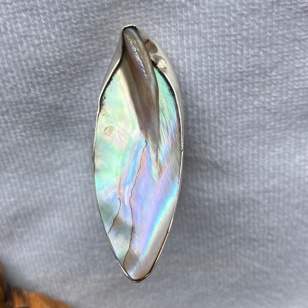 Vintage Abalone Blister Ring Sterling